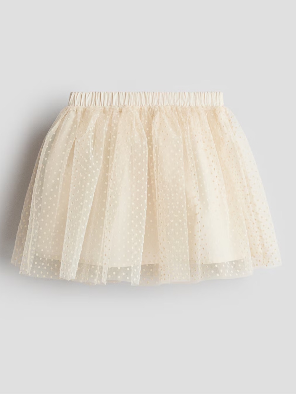 H&M Toddler Glittery Cream Light Beige Dotted Tulle Skirt 1.5-2Y 2T
